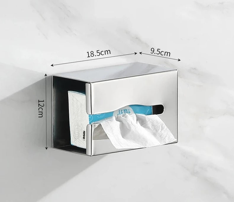 Stainless Steel Tissue Box - Desktop Seal Baby Wipes Paper Storage Holder with Mirror Matte Dispenser for Household Items Sliver-Mirror