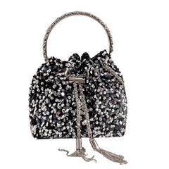 Statement Glittery Shoulder Bag with Rhinestone Detail