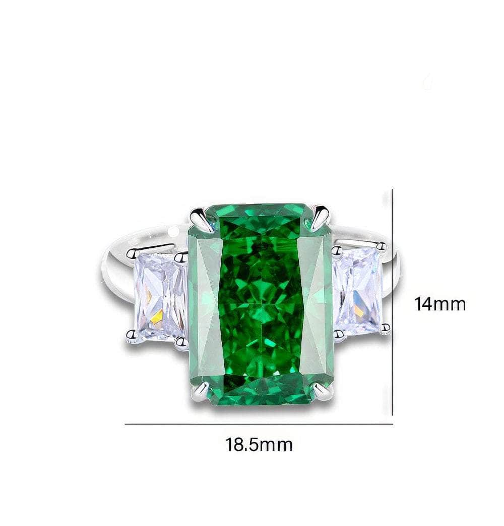 Sterling Silver Cushion Radiant Cut Paved Crystal Lab Diamond Ring