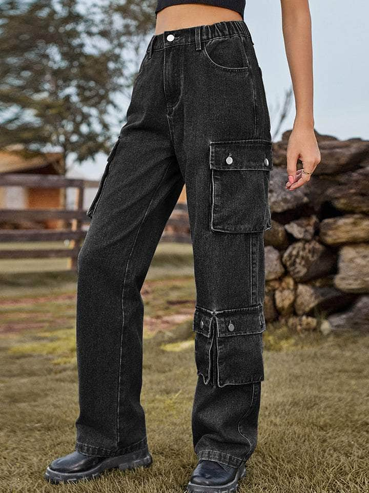 Straight Leg Cargo Jeans