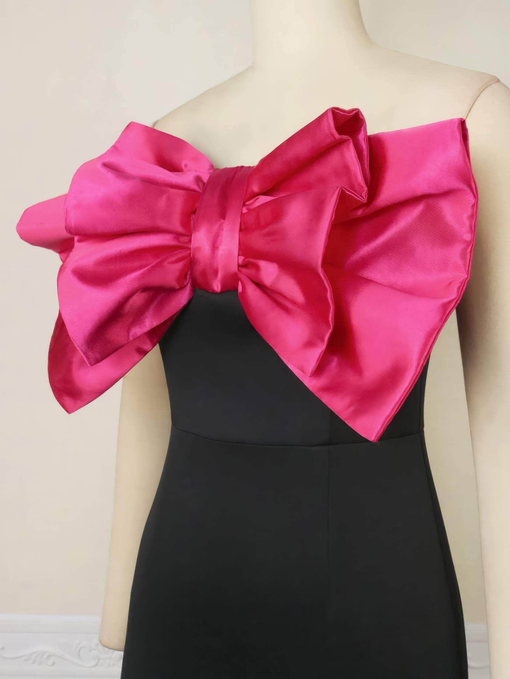 Strapless Big Bow Tube Bodycon Dress