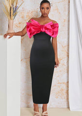 Strapless Big Bow Tube Bodycon Dress