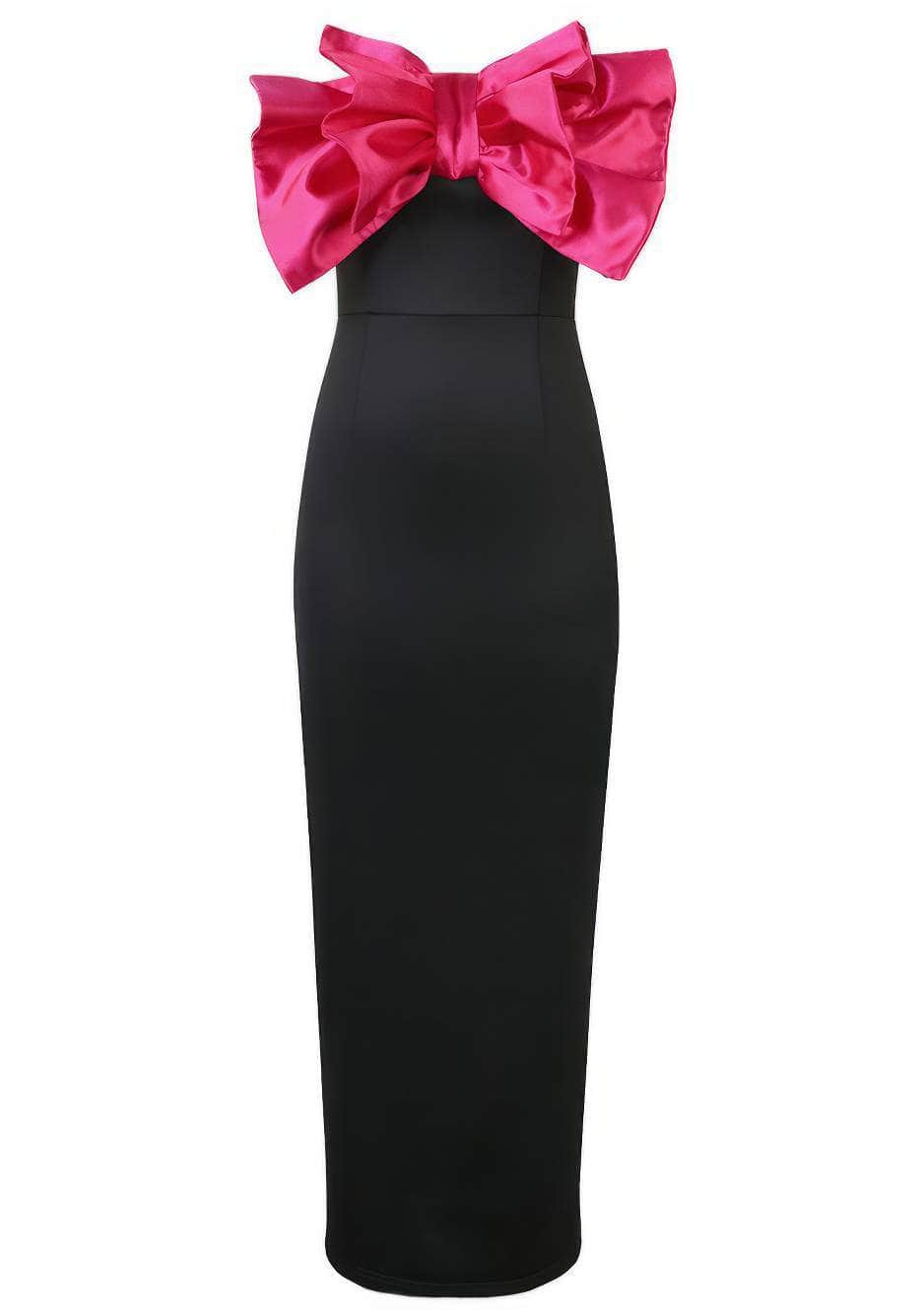 Strapless Big Bow Tube Bodycon Dress