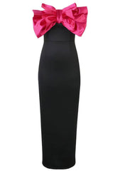 Strapless Big Bow Tube Bodycon Dress