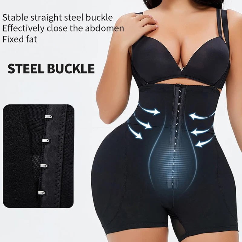 Strapped Butt Lifter Shapewear - Fake Buttocks Control Panties with Hip Pads
