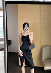 Strappy Ruched Corset Draped Satin Dress