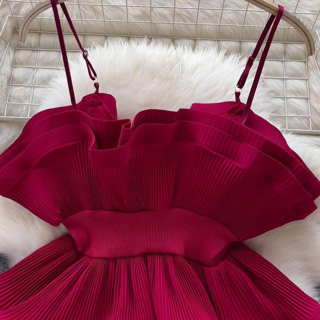 Strappy Ruffled Pleated Peplum Blouse