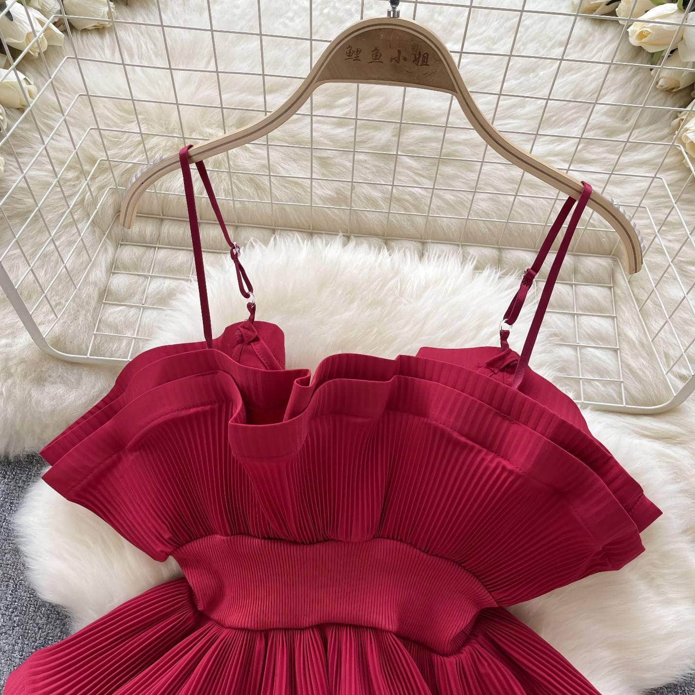 Strappy Ruffled Pleated Peplum Blouse