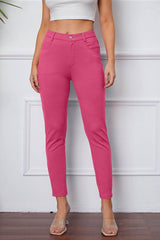 StretchyStitch Pants by Basic Bae Fuchsia Pink / S