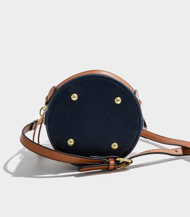 Stylish Barrel-shaped Crossbody Bag with Color Contrast