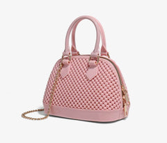 Stylish Beaded Mini Shoulder Handbag with Chain Strap