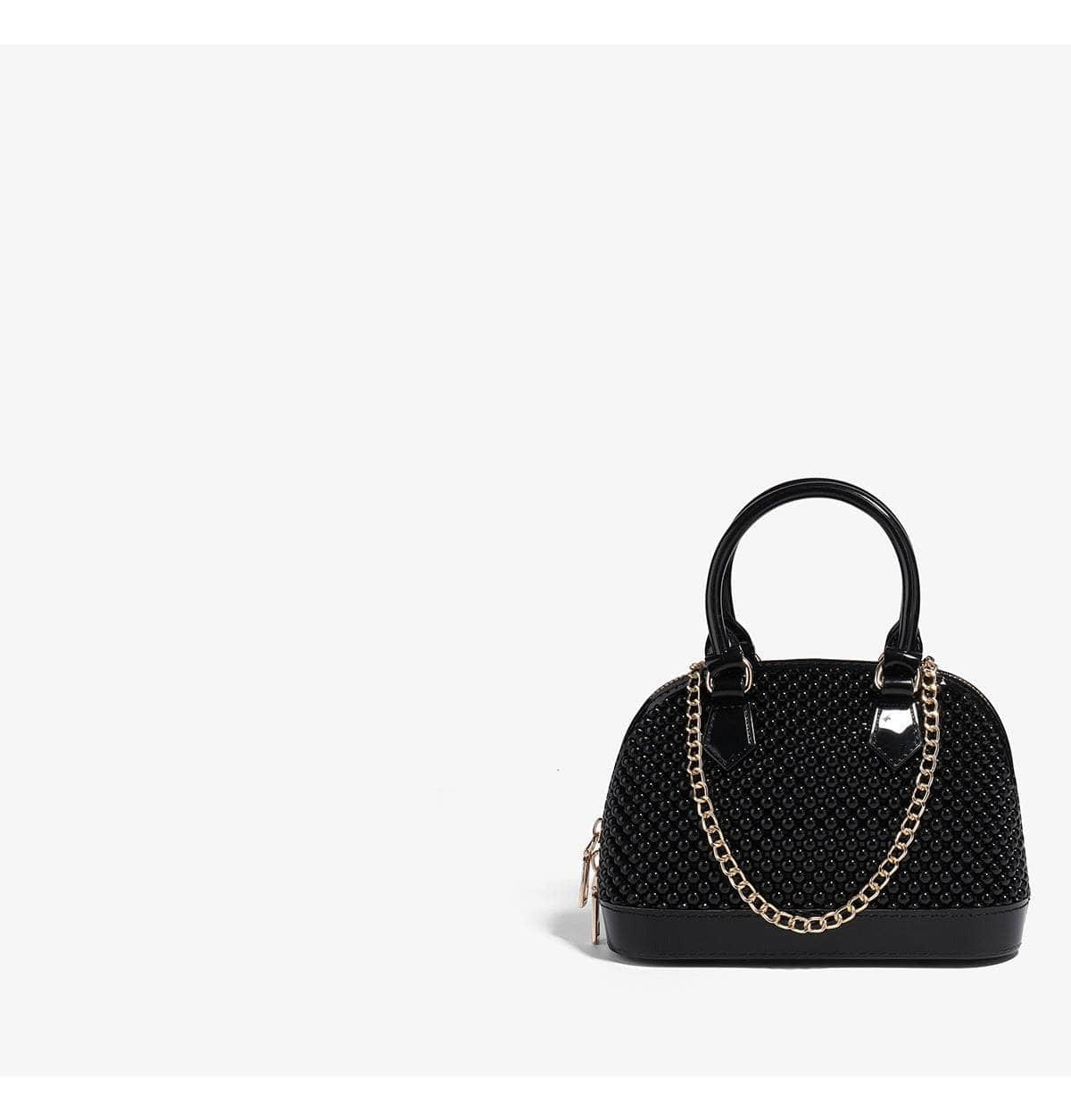 Stylish Beaded Mini Shoulder Handbag with Chain Strap