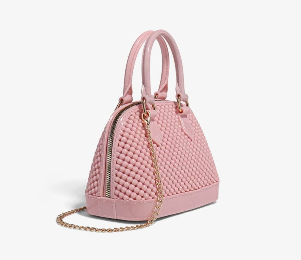 Stylish Beaded Mini Shoulder Handbag with Chain Strap