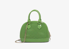 Stylish Beaded Mini Shoulder Handbag with Chain Strap Green