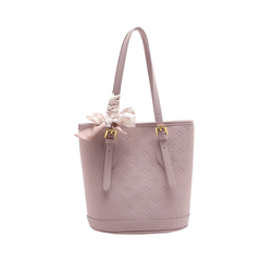 Stylish Blush Monogrammed Bucket Tote Bag