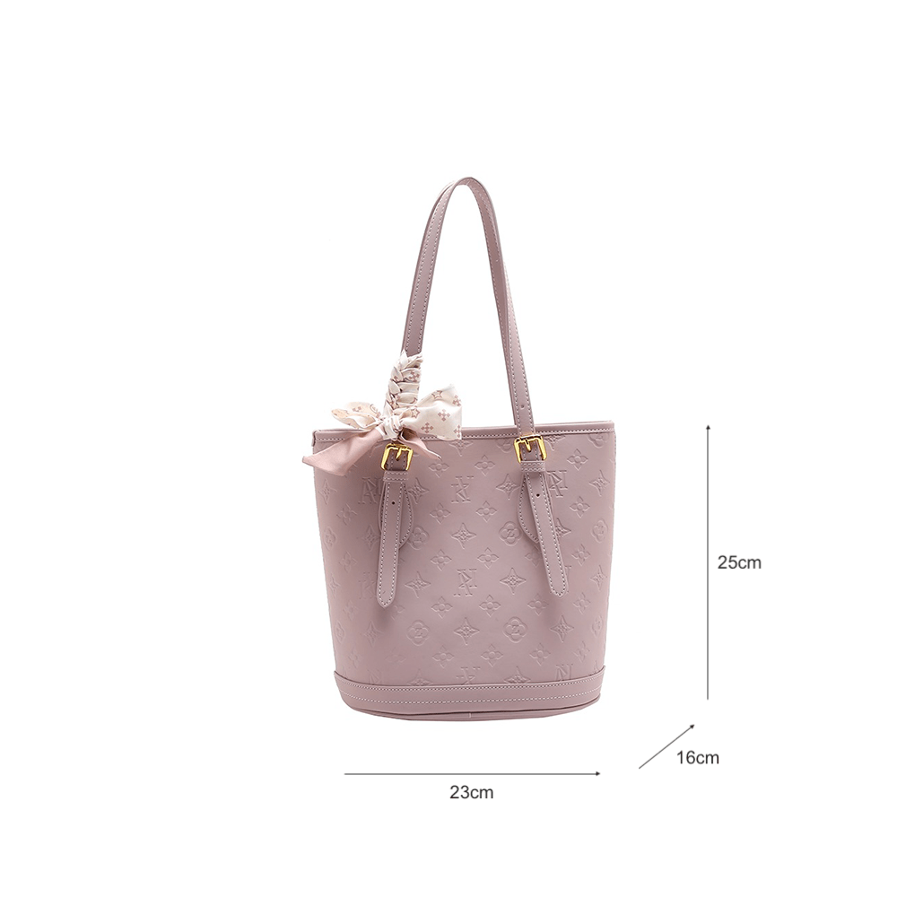 Stylish Blush Monogrammed Bucket Tote Bag