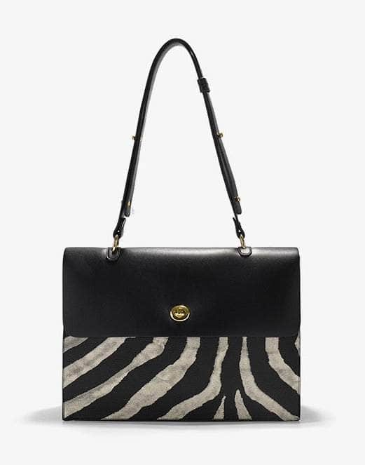 Stylish Calfskin Print Shoulder Bag Large