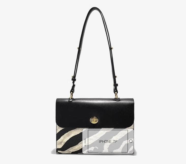 Stylish Calfskin Print Shoulder Bag Small