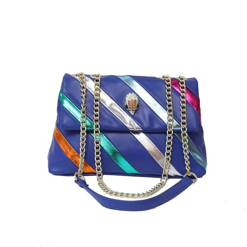 Stylish Chain Underarm Crossbody Rainbow Bag with Eagle Head