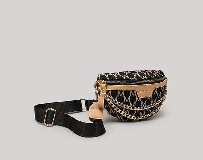 Stylish Chain Waist Bag with Plaid Pattern