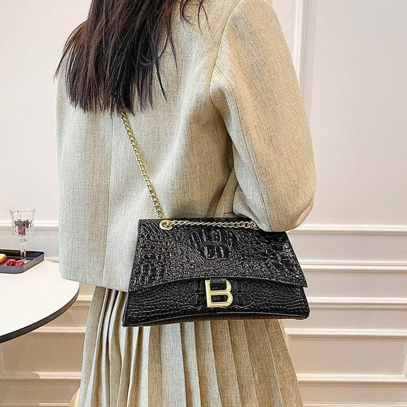 Stylish Croc Leather Shoulder Bag