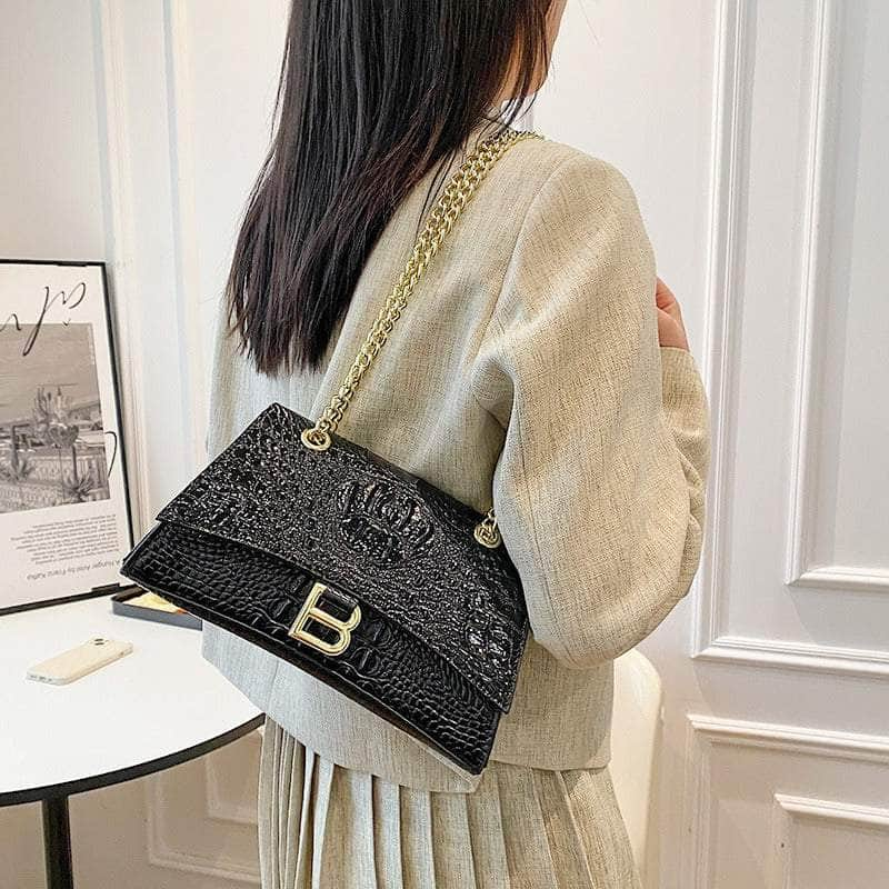 Stylish Croc Leather Shoulder Bag