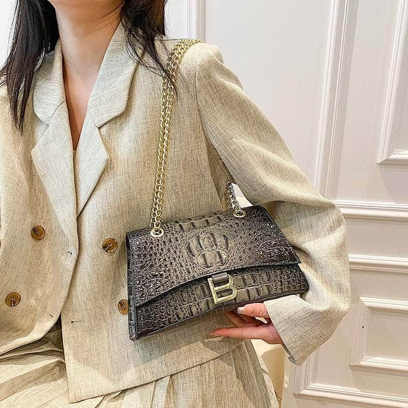 Stylish Croc Leather Shoulder Bag