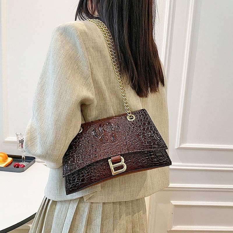 Stylish Croc Leather Shoulder Bag