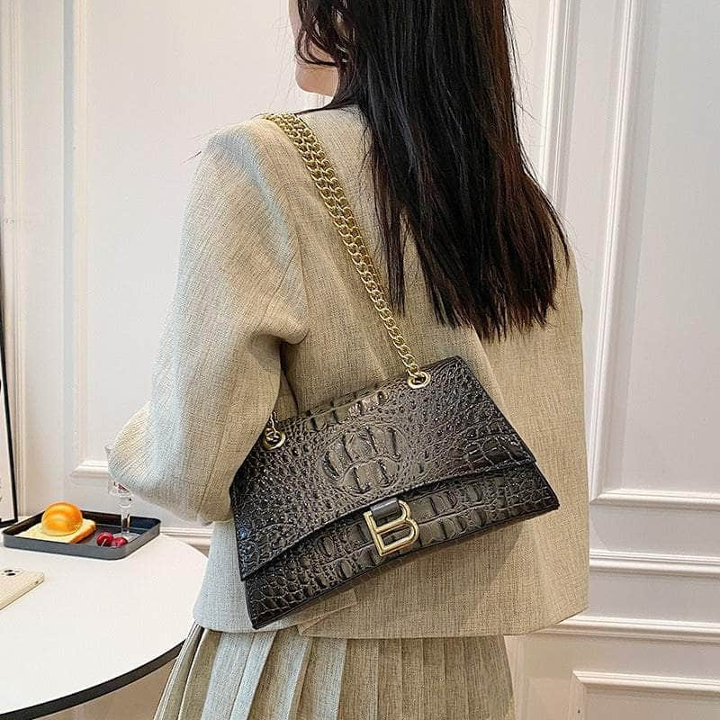 Stylish Croc Leather Shoulder Bag