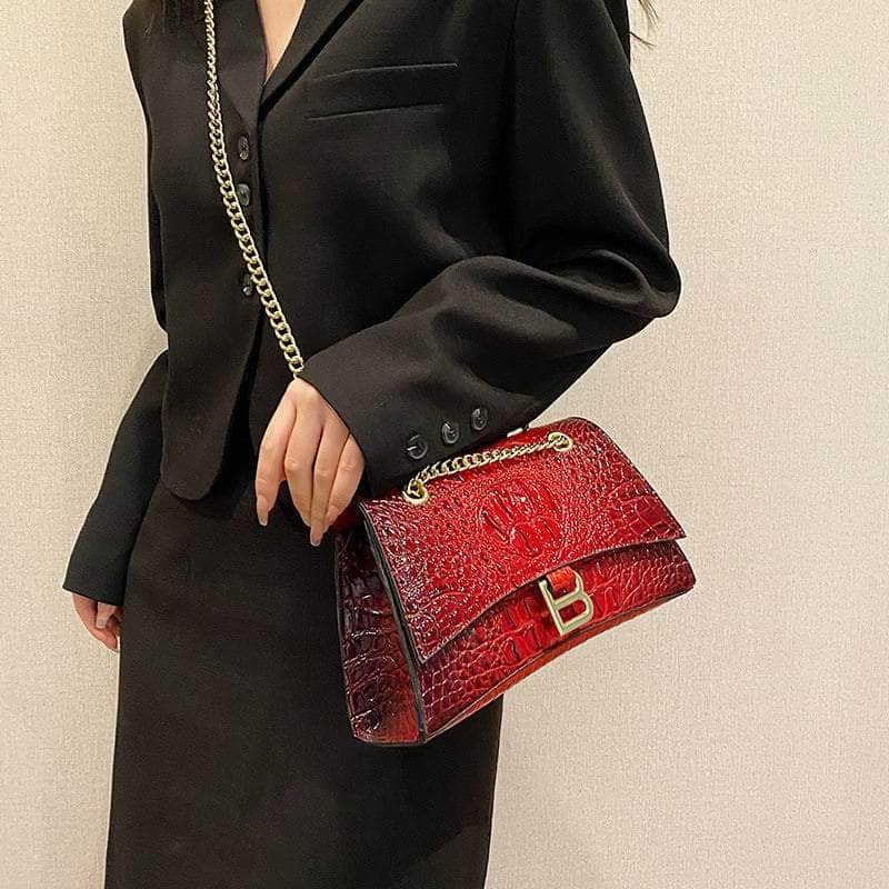 Stylish Croc Leather Shoulder Bag