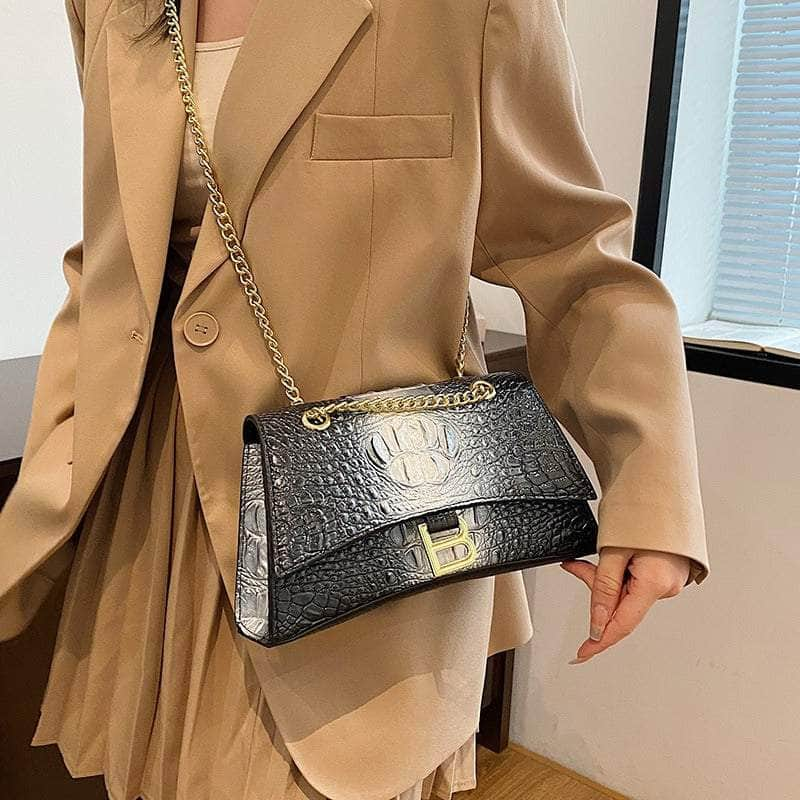 Stylish Croc Leather Shoulder Bag