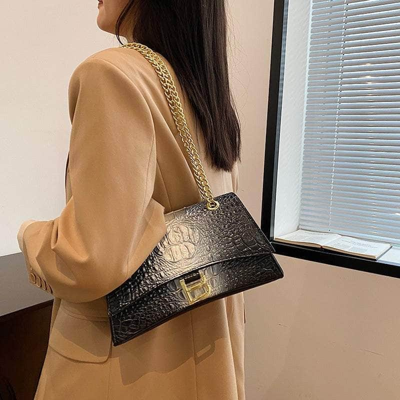 Stylish Croc Leather Shoulder Bag