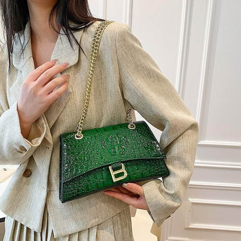 Stylish Croc Leather Shoulder Bag