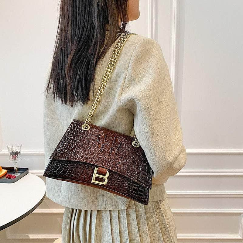 Stylish Croc Leather Shoulder Bag