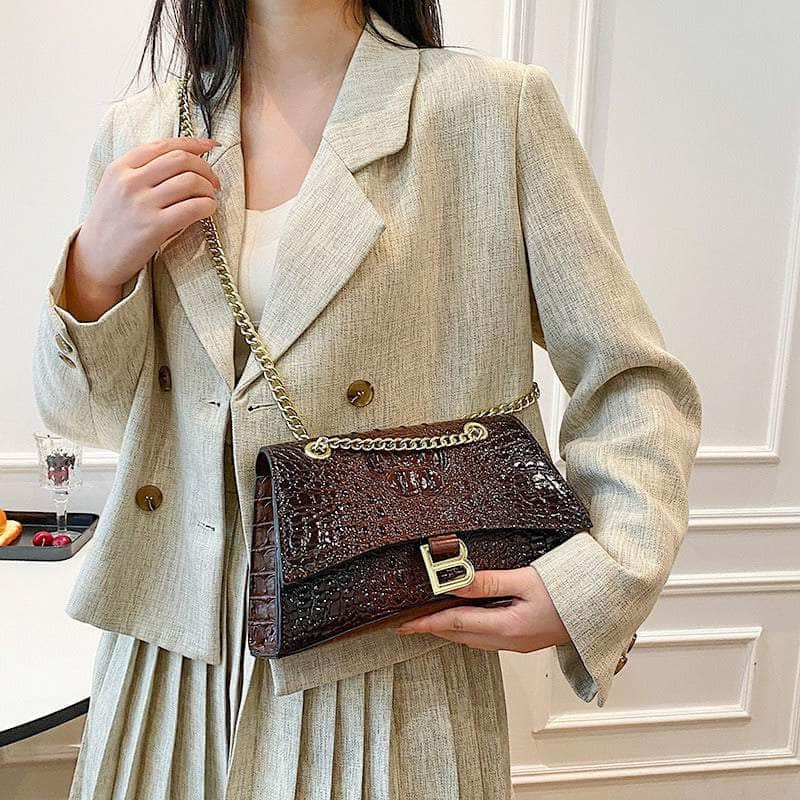 Stylish Croc Leather Shoulder Bag