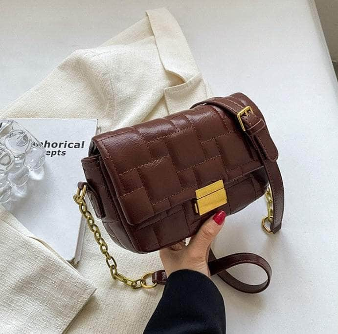 Stylish Crossbody leather Bag Coffee