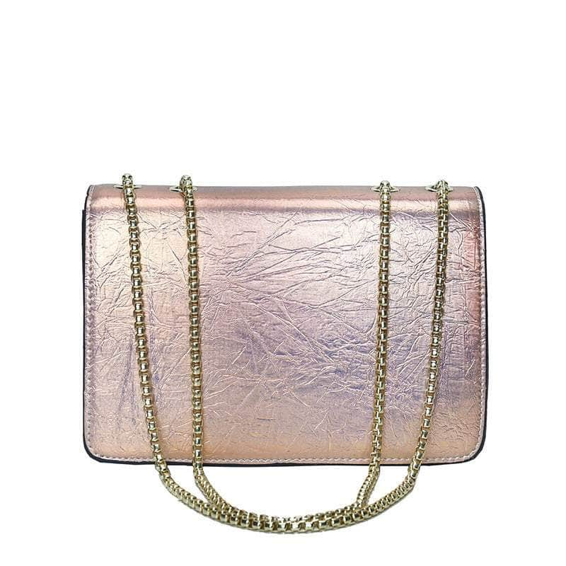 Stylish Crossbody Leather Bag with Chain Strap