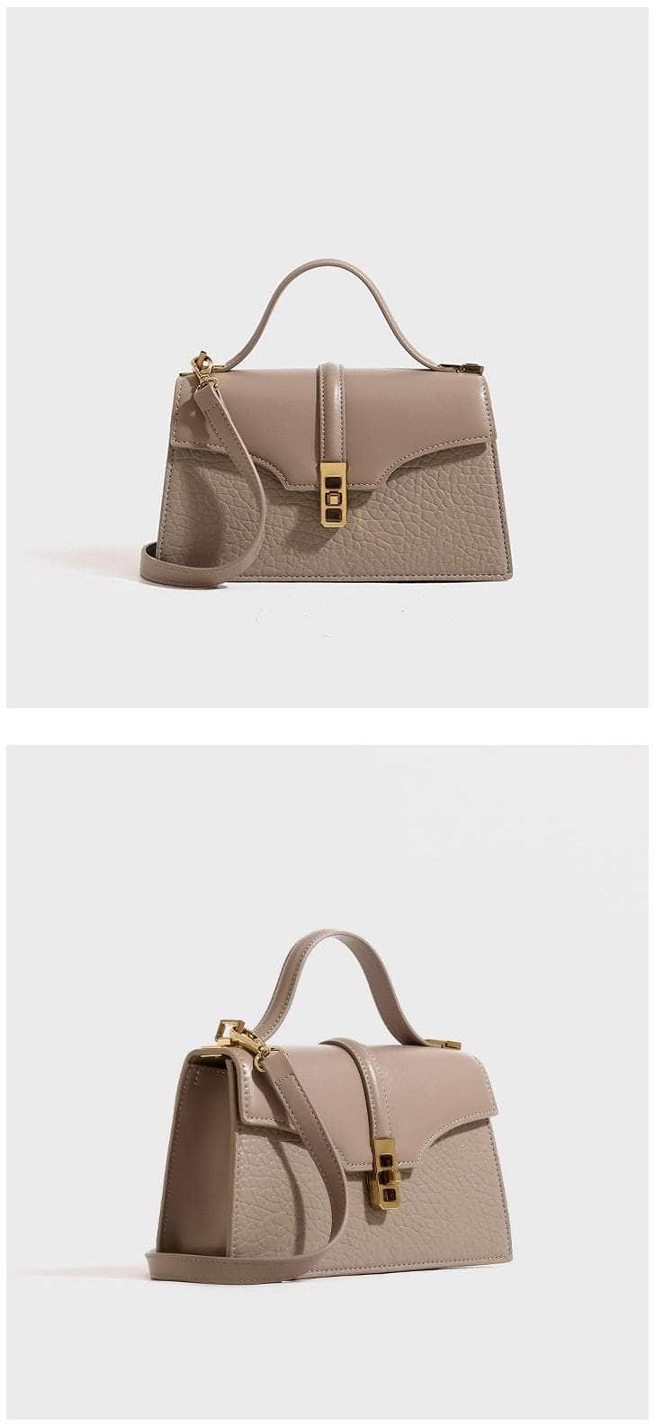 Stylish Faux Leather Shoulder Handbags Taupe