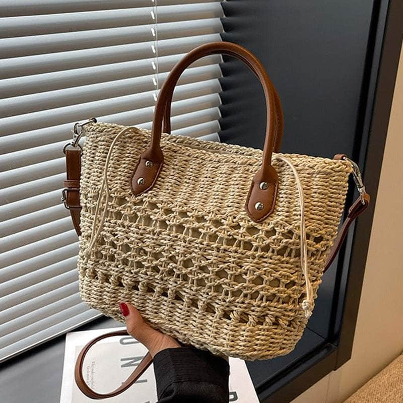 Stylish Handwoven Straw Crossbody Handbag