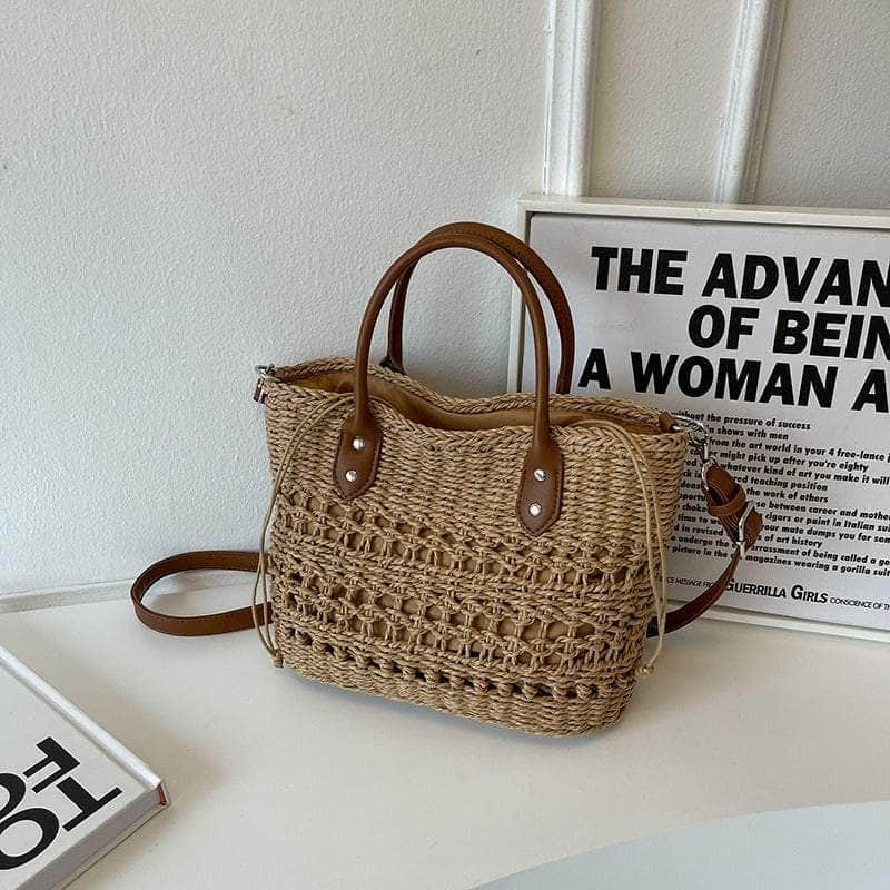 Stylish Handwoven Straw Crossbody Handbag