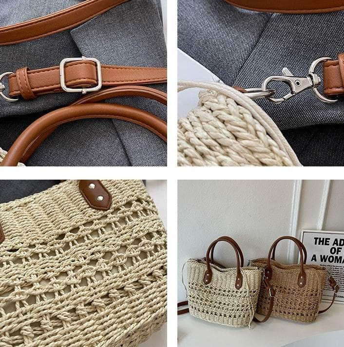 Stylish Handwoven Straw Crossbody Handbag