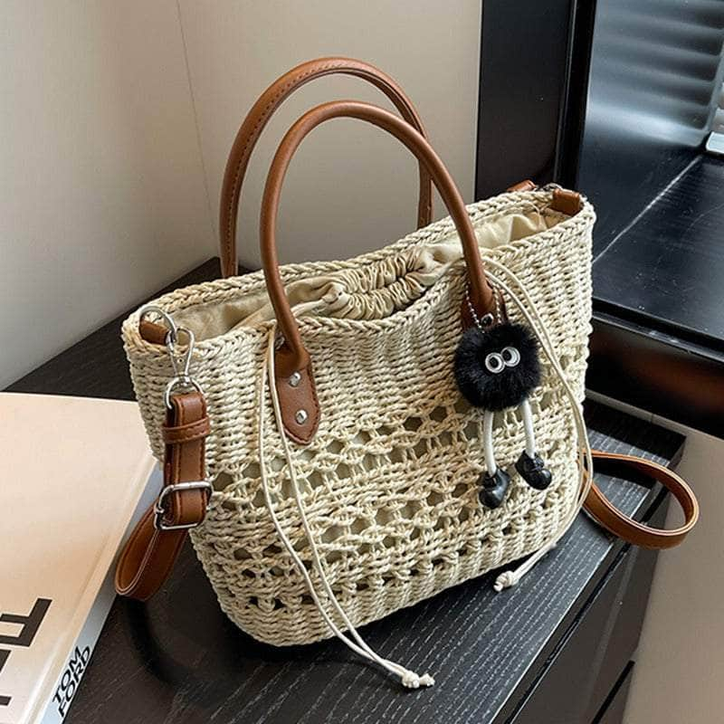 Stylish Handwoven Straw Crossbody Handbag