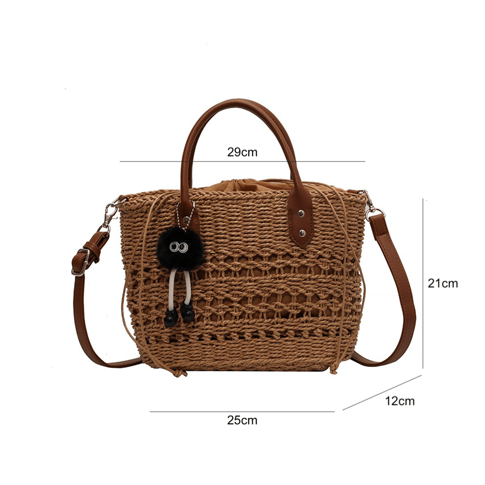 Stylish Handwoven Straw Crossbody Handbag