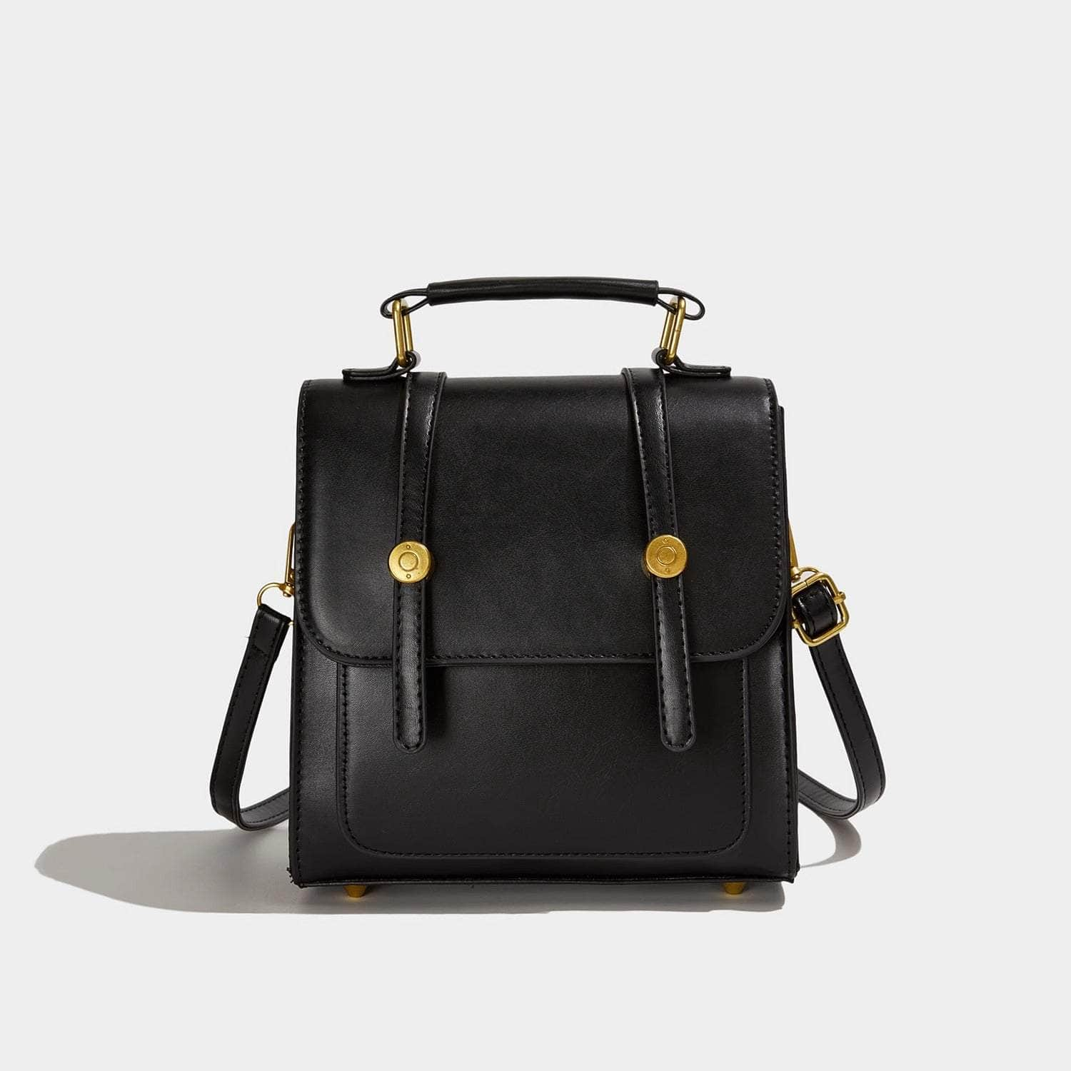 Stylish Leather Backpack Black