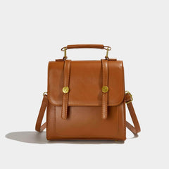 Stylish Leather Backpack Caramel