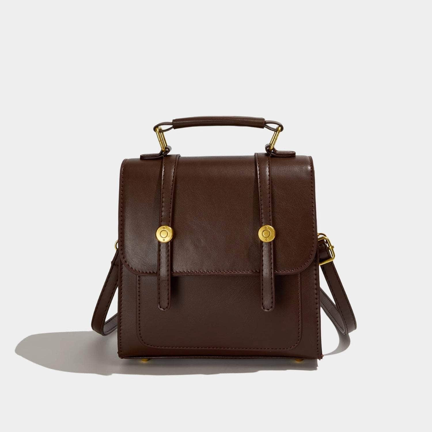 Stylish Leather Backpack Coffee