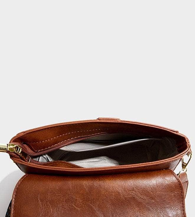 Stylish Leather Crossbody Bag with an Eye-Catching Shape