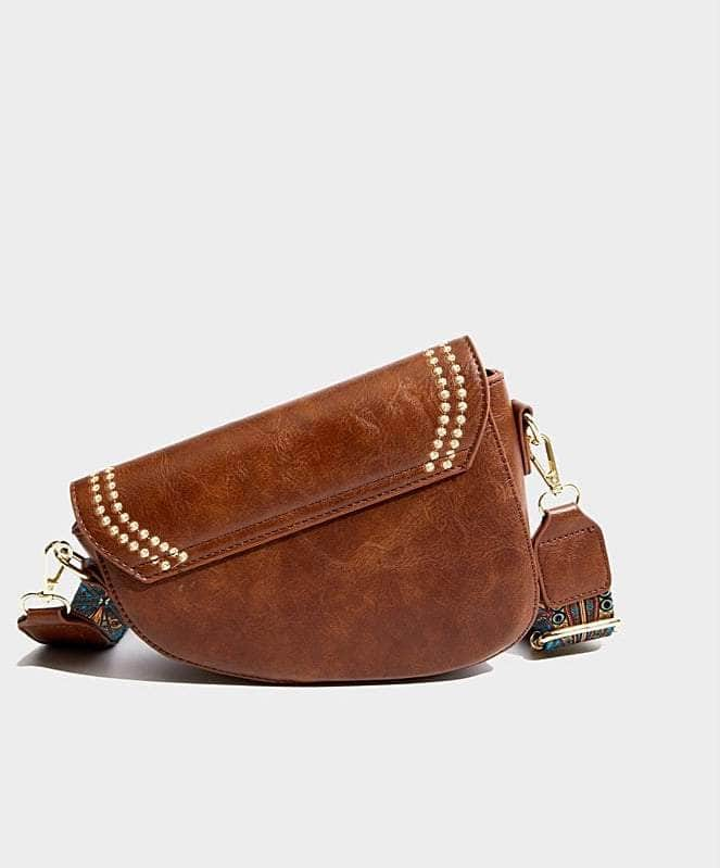 Stylish Leather Crossbody Bag with an Eye-Catching Shape