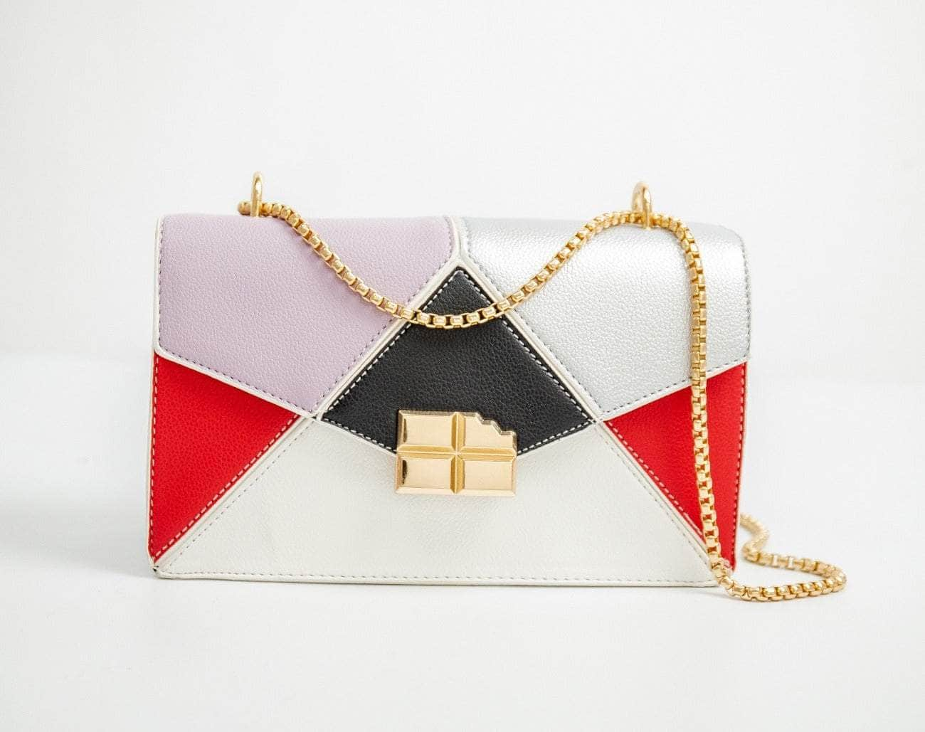 Stylish Leather Shoulder Bag Polychrome