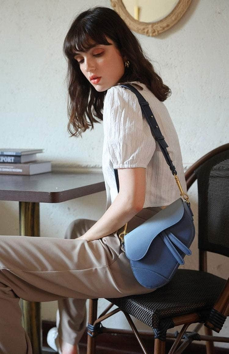 Stylish Leather Shoulder Saddle Bag